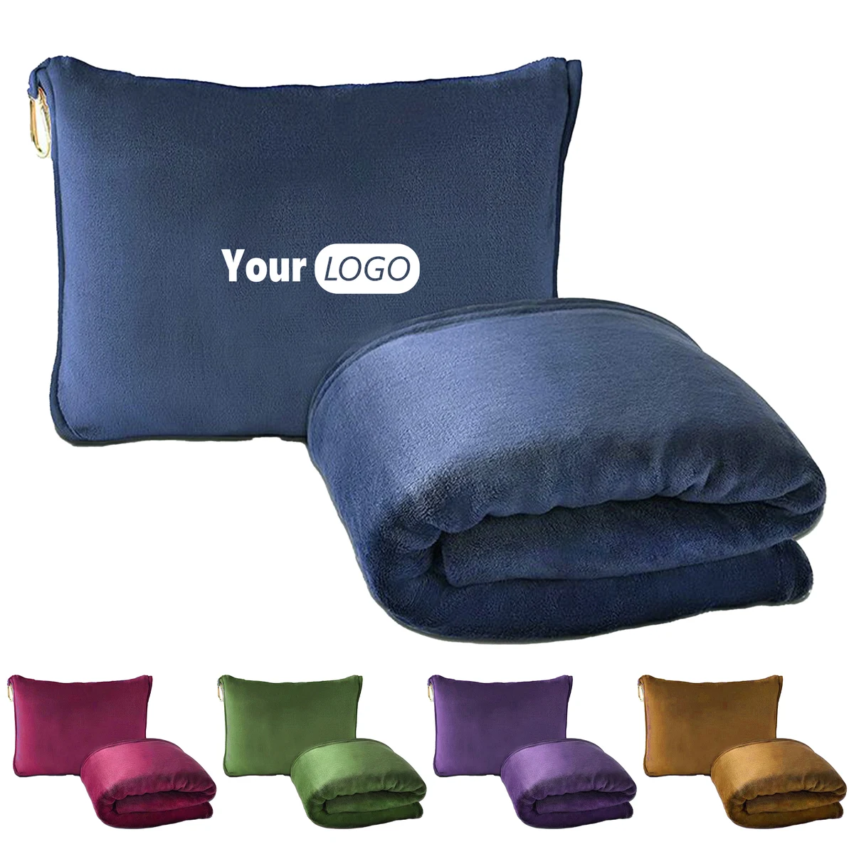 Flannel Foldable Travel Flannel Blanket Pillow For Cozy Comfort 1