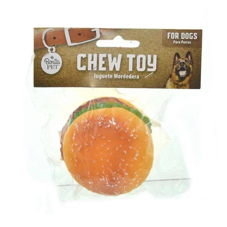 Plastic Burger Pet Toys - 3.34" 1