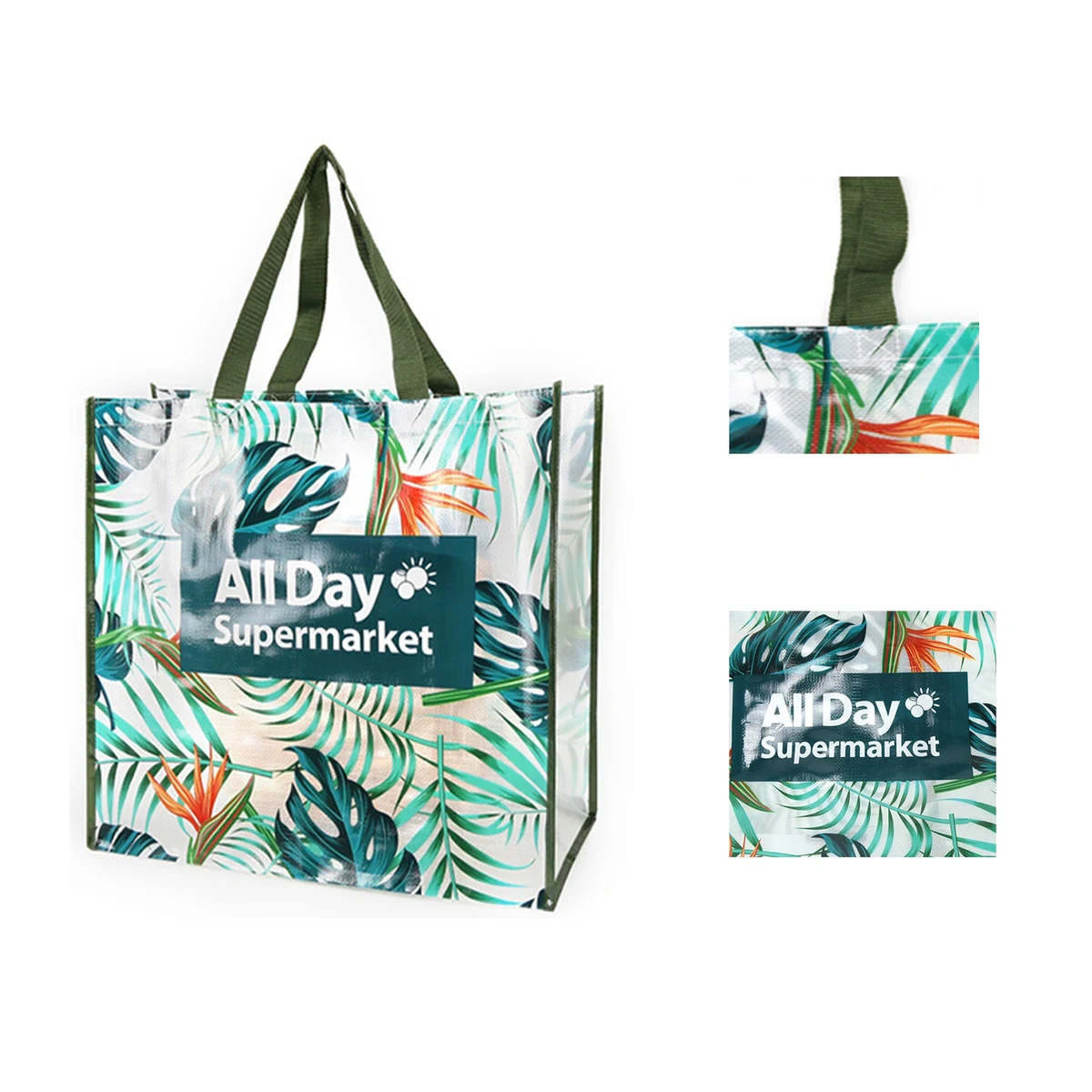 Laminated Woven Grocery Tote Bag 1