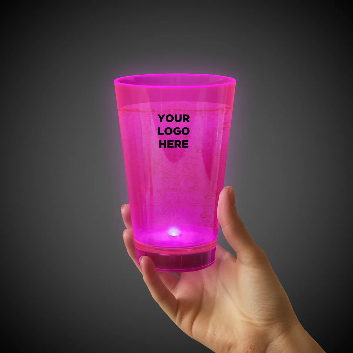 Pink 12oz. Neon Plastic LED Tumbler(Laser Engraved) 1