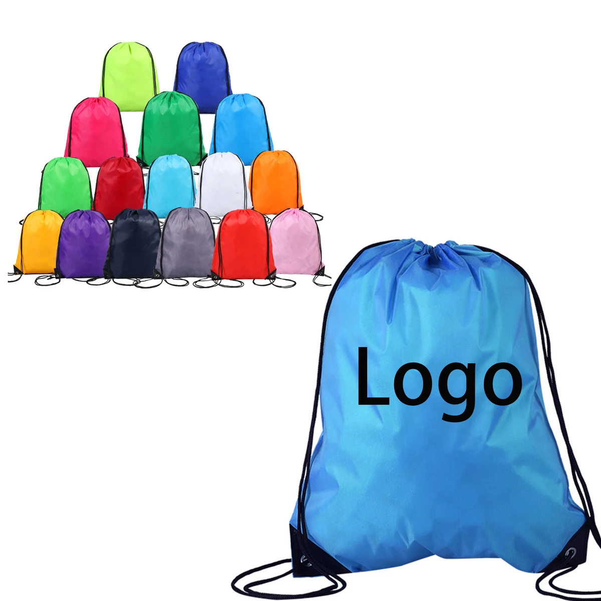 Foldable Polyester Drawstring Pack 1