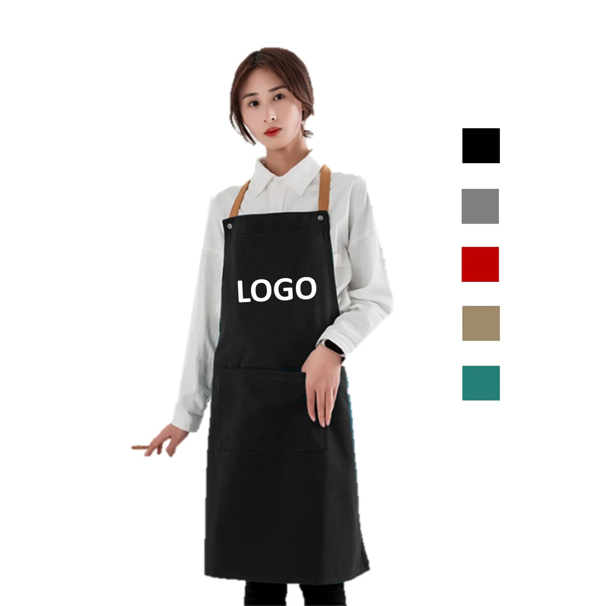 Oil Proof Canvas Aprons With Pocket 1