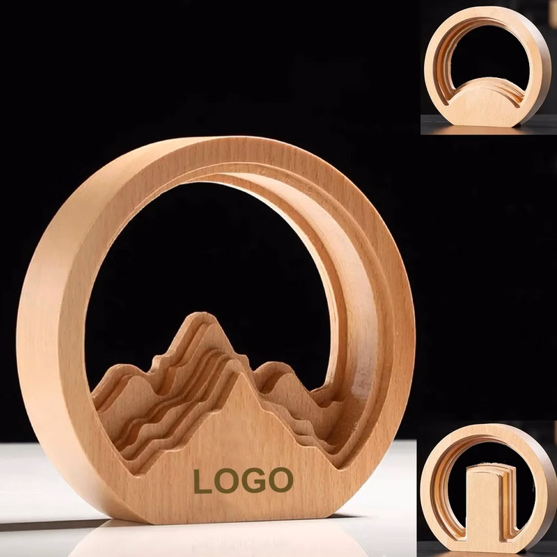 Engraved Circle Wood Trophy