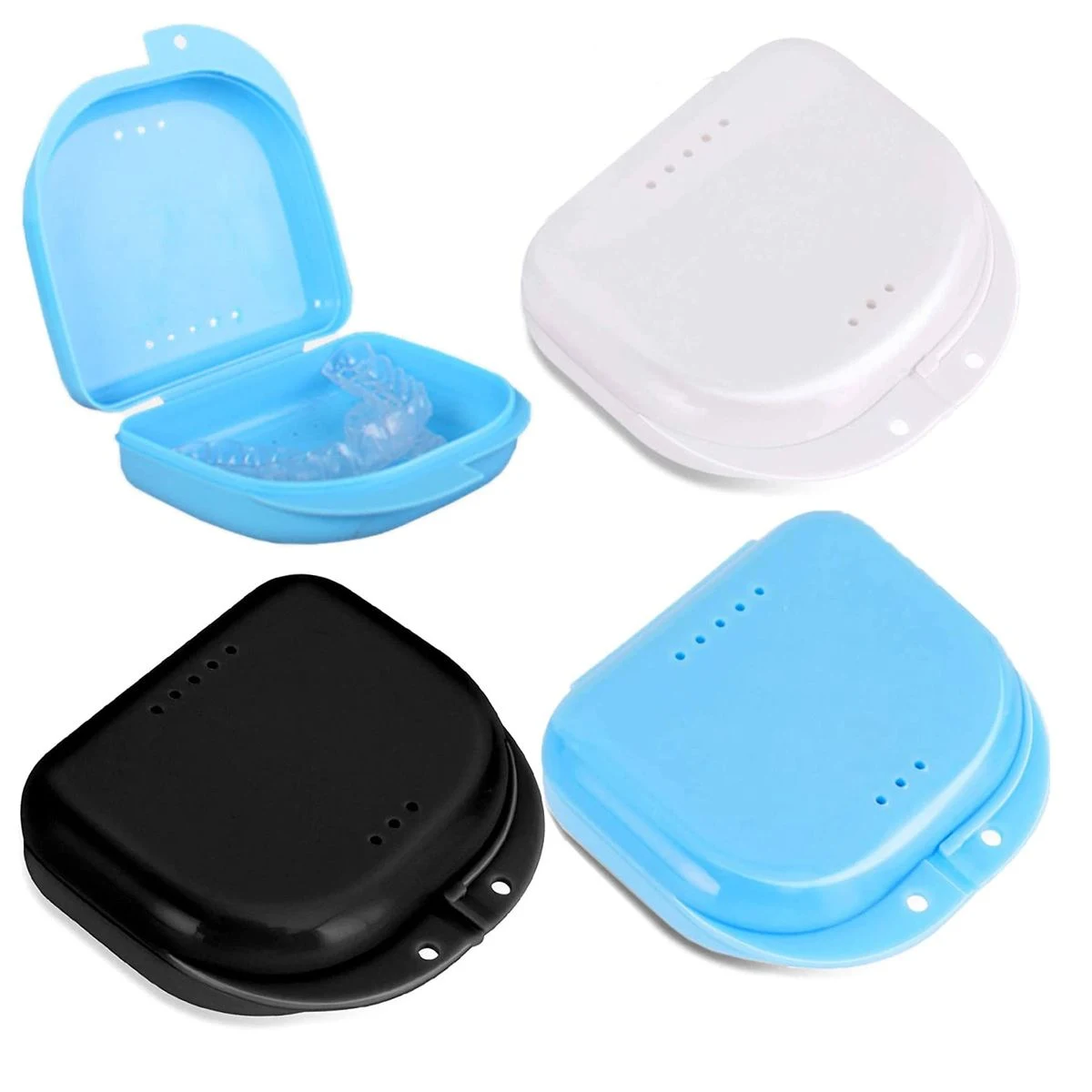 Dental Tray Denture Box Container With Vent Holes Teeth Case 1