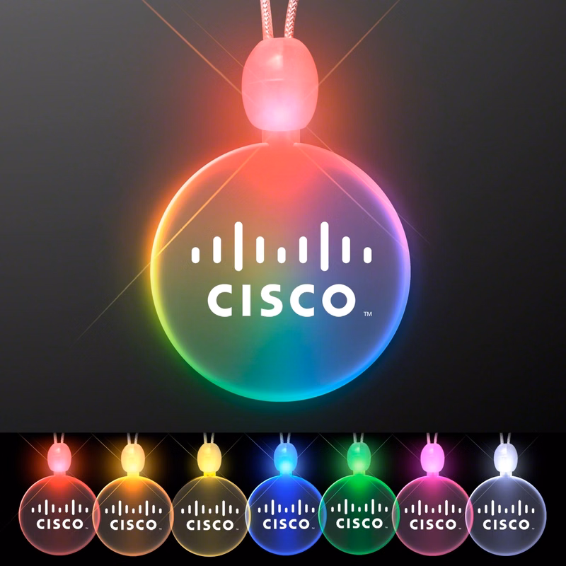 Light-up Acrylic Circle LED Necklace
