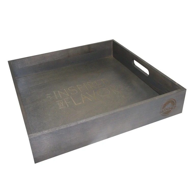 Wood Square Service Tray 1