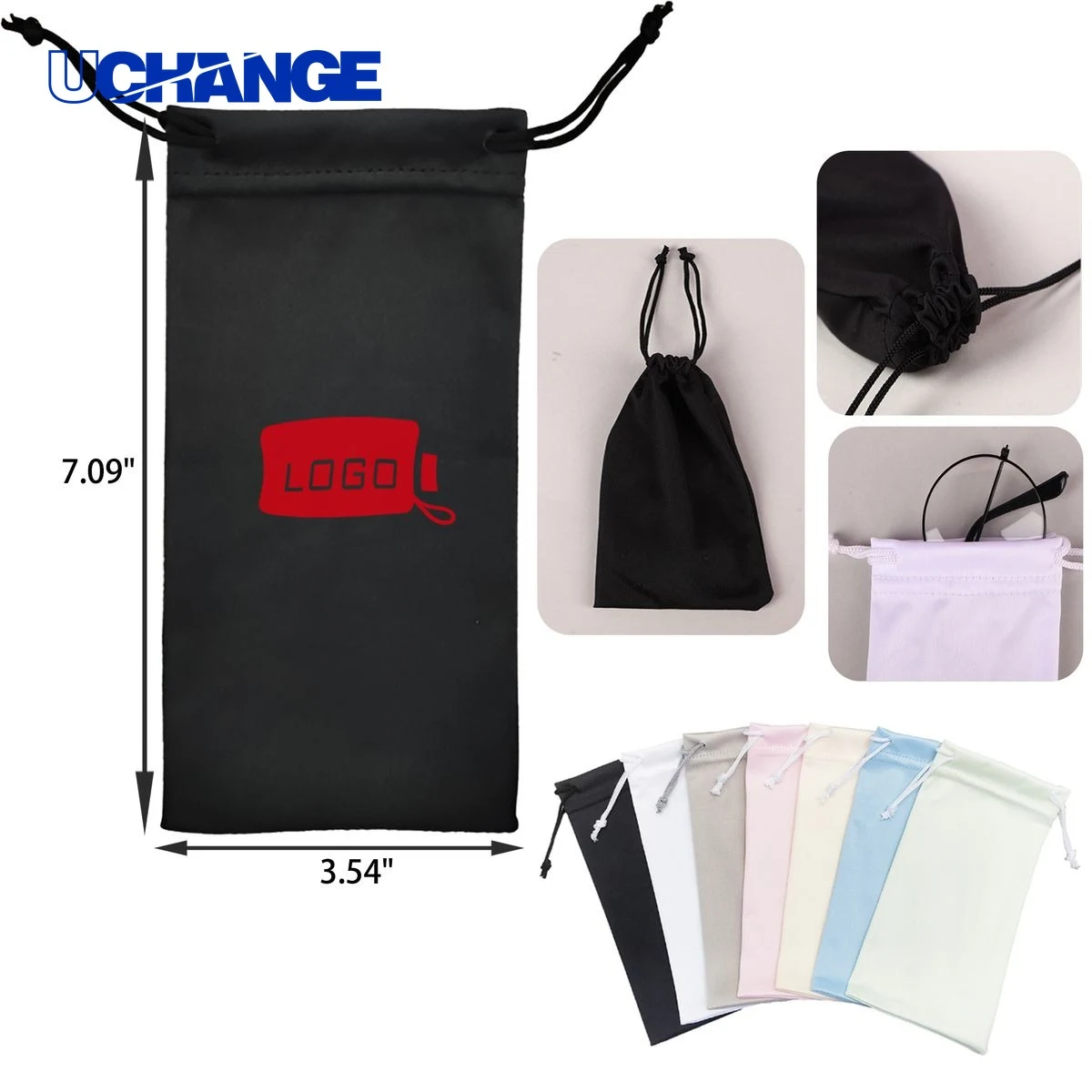 Eyewear Soft Microfiber Drawstring Eyeglasses Bag Organizer 1