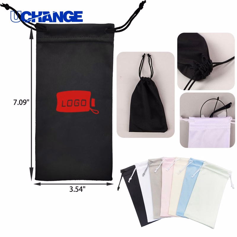 Eyewear Soft Microfiber Drawstring Eyeglasses Bag Organizer