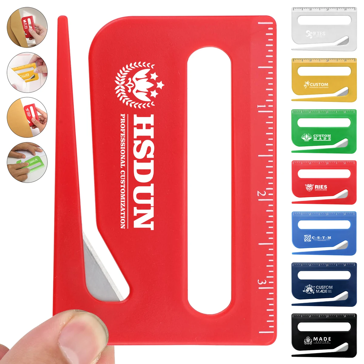 3-In-1 Square Letter Opener With Ruler & Magnifier 1