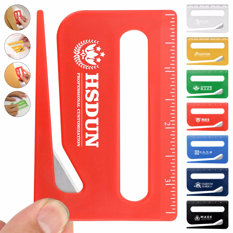 3-In-1 Square Letter Opener With Ruler & Magnifier