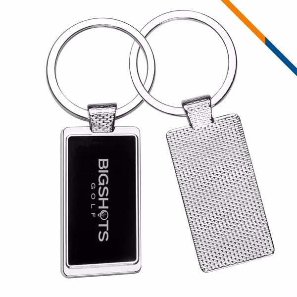 Custom Chrome Hawkin Key Tag with Dark Reflective Center — Restaurant & Hospitality Promo