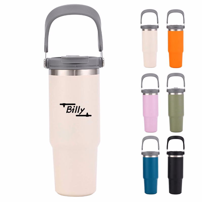 30Oz Portable Stainless Steel Tumbler With Handle