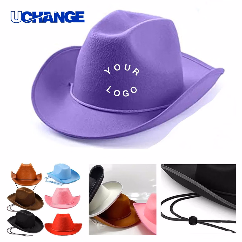 Felt Summer Cowboy Hat Headwear with UV Protection for Outdoor Use