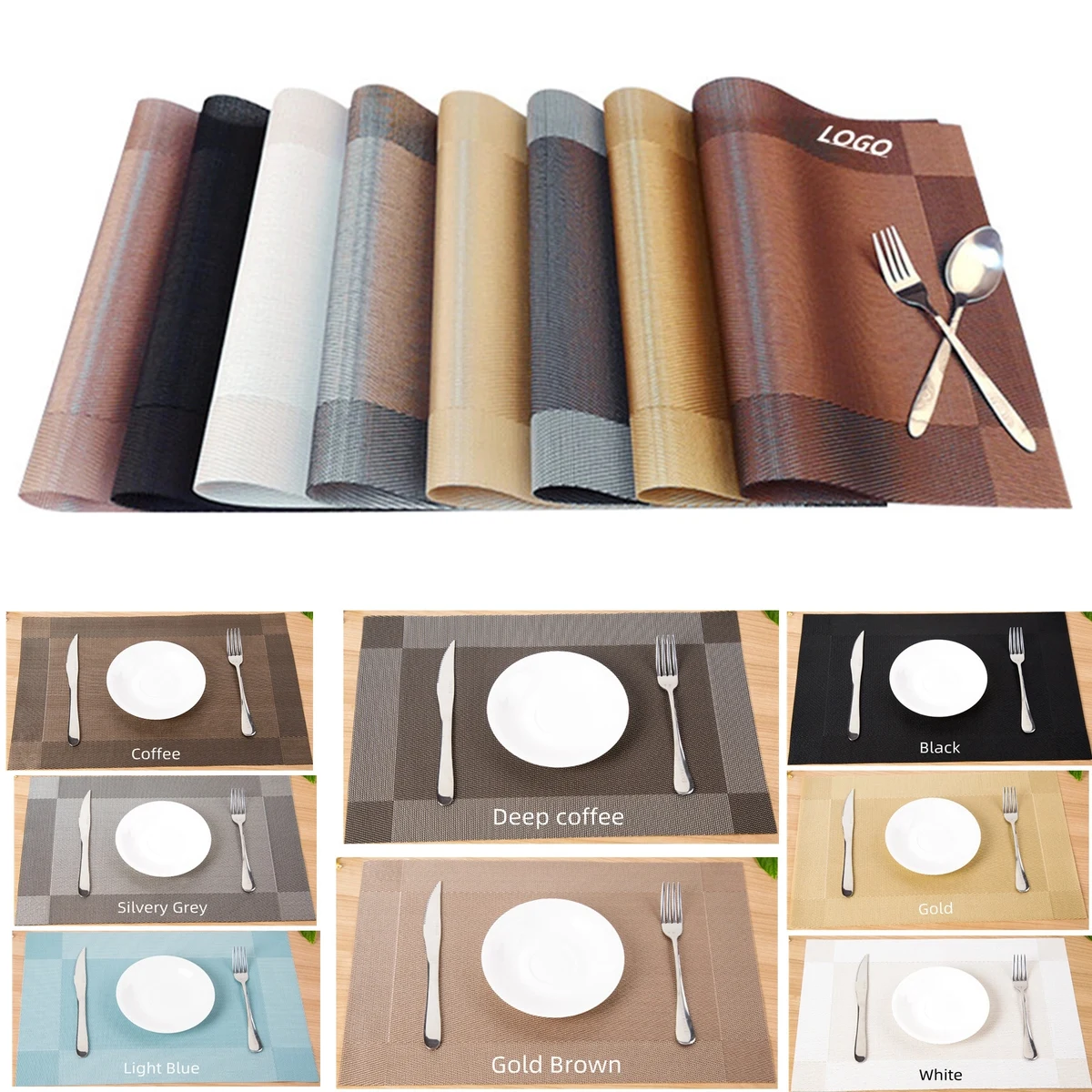 Heat-Resistant Stain Resistant Washable PVC Table Mats 1