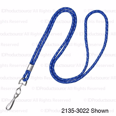 1/8" Metallic Round Cord Blank Lanyard (J-Hook)