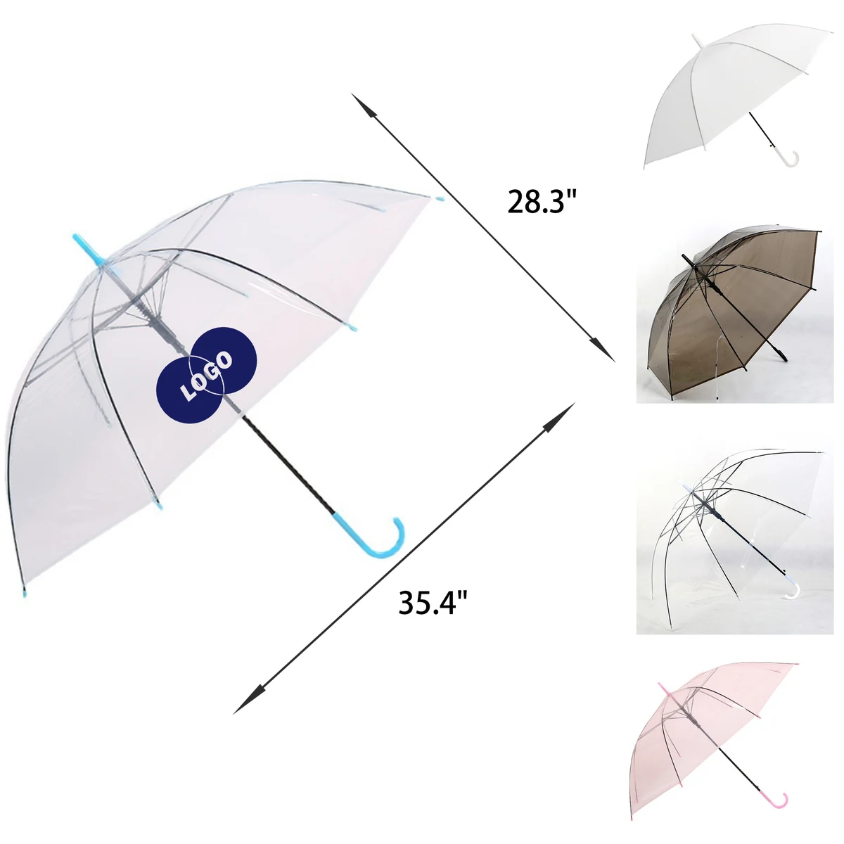 MOQ 50 PCS Lightweight PVC Transparent Umbrella 1