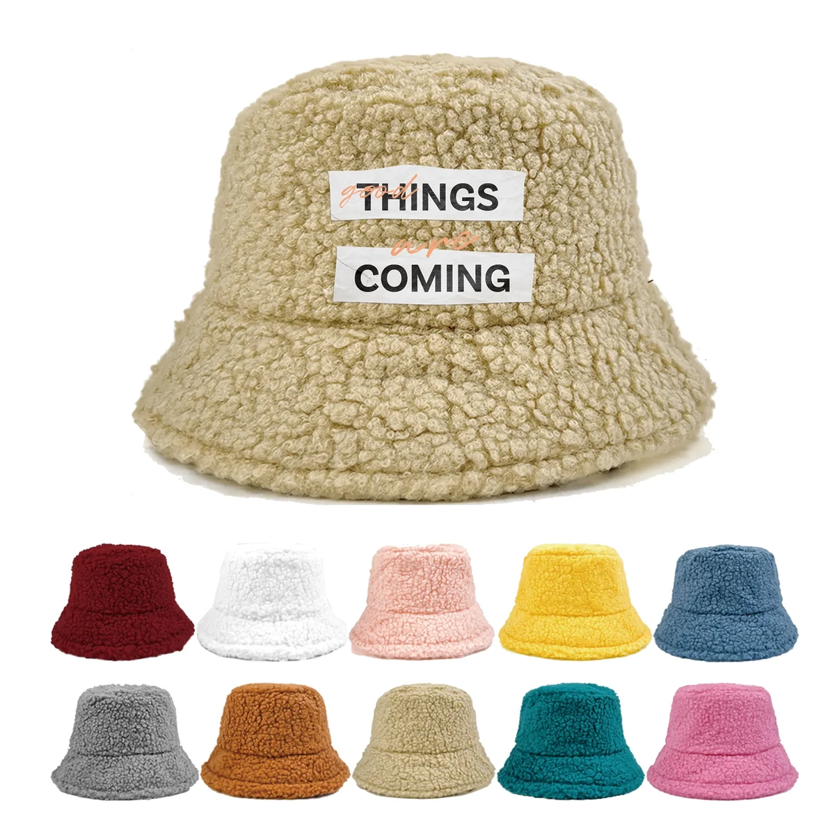 Winter Lambs Wool Bucket Hats For Women 1