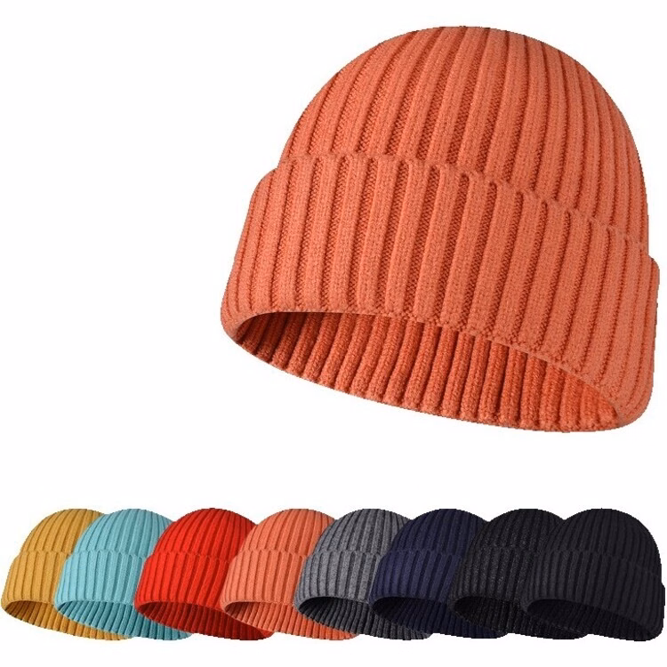 Custom Embroidery Thick Ribbed Knit Beanie