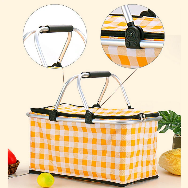 Foldable Picnic Insulated Basket Portable Refrigerated Lunch Bag 1