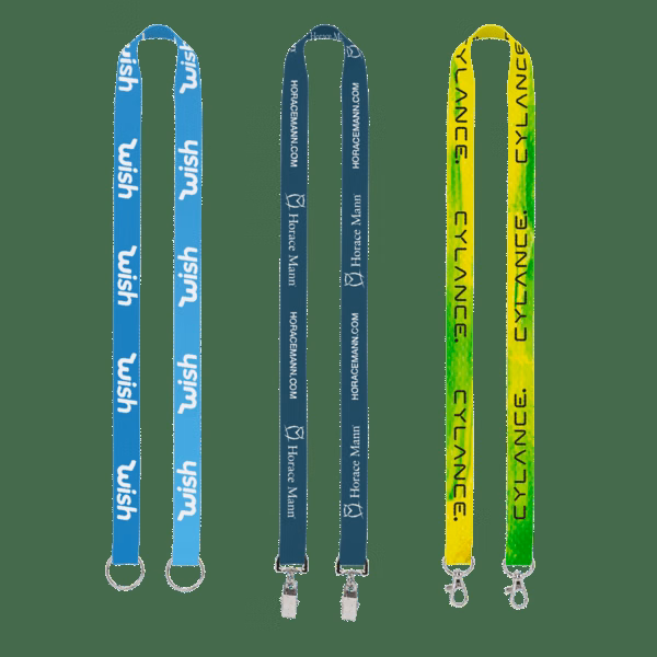 IMPORT Rush 3/4" Dye-Sublimated Double-Ended Lanyard with Dual Sewn Silver Metal Split-Ring