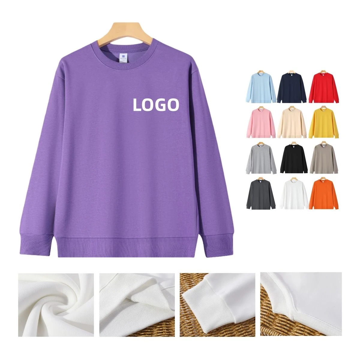 Crewneck Sweatshirt, custom hoodie or sweatshirt with logo imprint 1