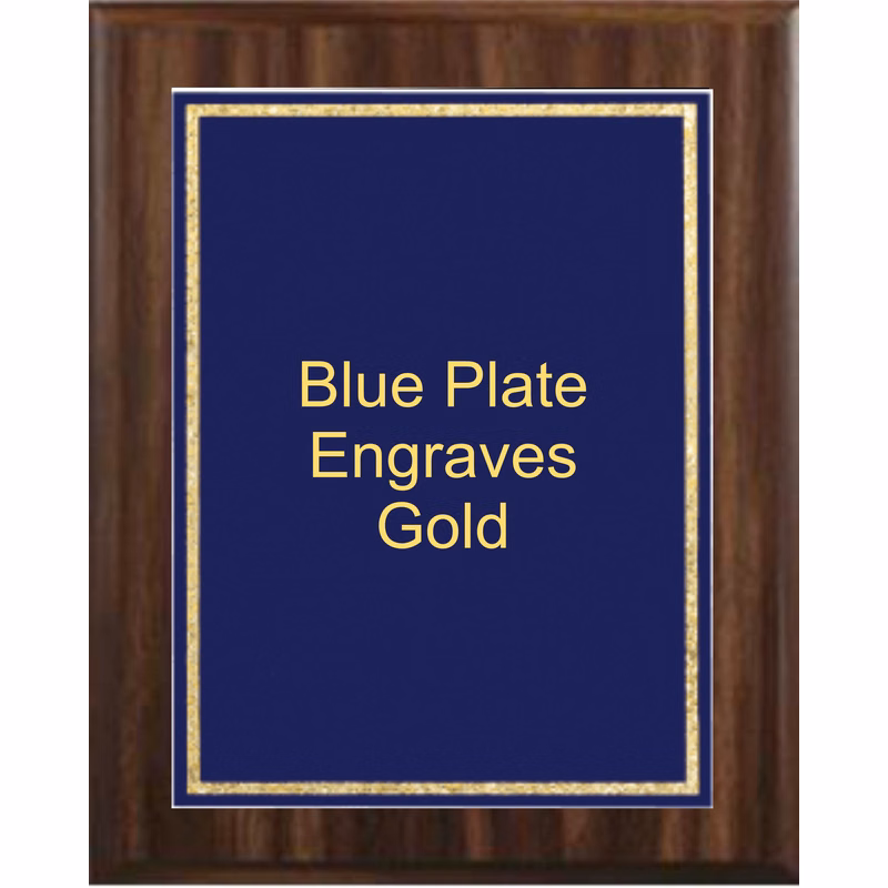 5" x 7" Cherry Finish Plaque with a Blue Florentine Frame Designer Plate