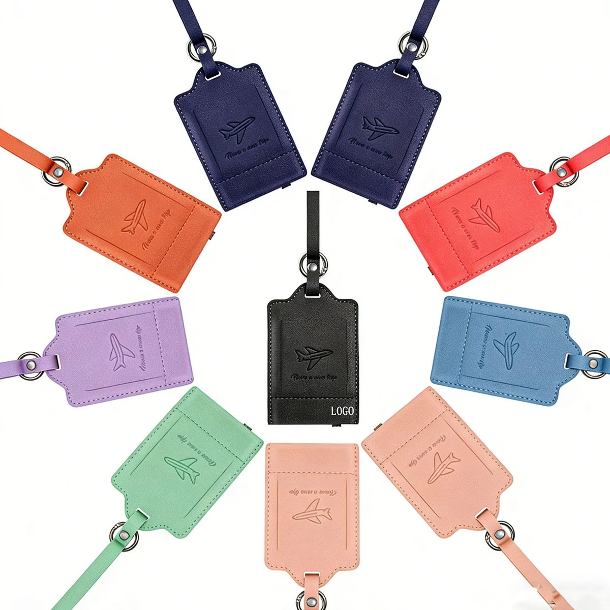 PU Leather Flip Boarding Pass Luggage Tag 1
