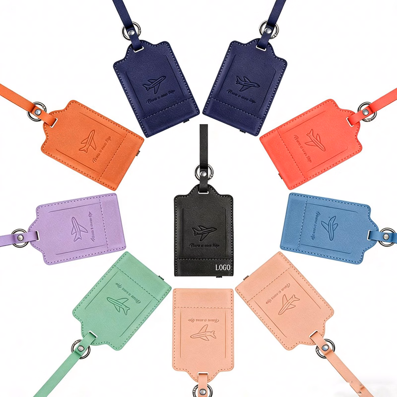 PU Leather Flip Boarding Pass Luggage Tag