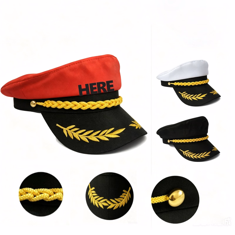 Nautical Party Hat with Embroidery