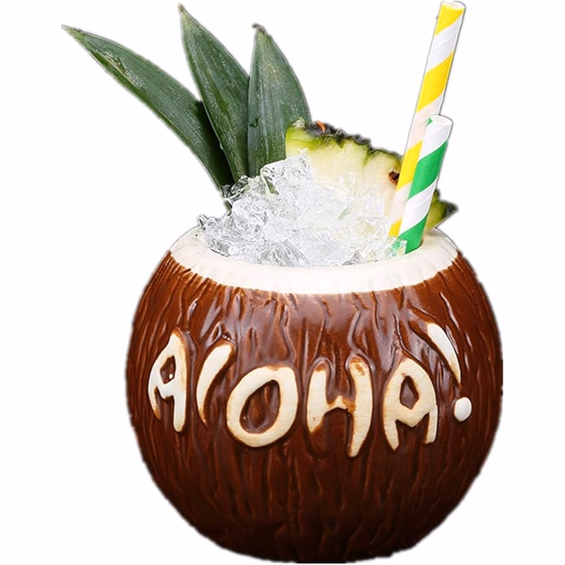 Coconut tiki mugs