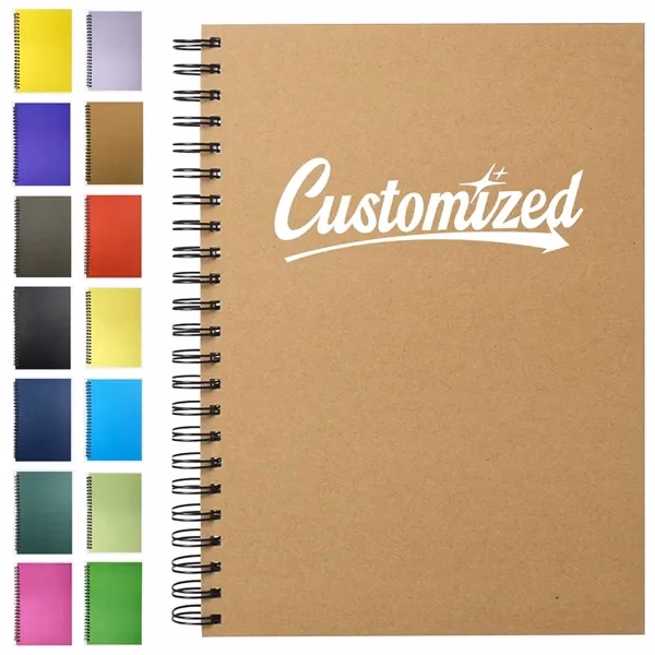 Custom Canvas Spiral Bound Notebook with Lined Pages — Professional Writing Journal