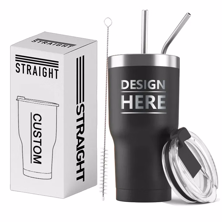 Stainless Steel Insulated Water Bottle with Straws