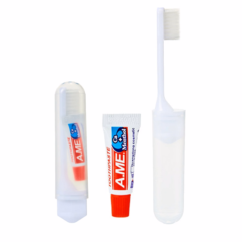 Disposable Portable Travel Folding Toothbrush With Toothpaste