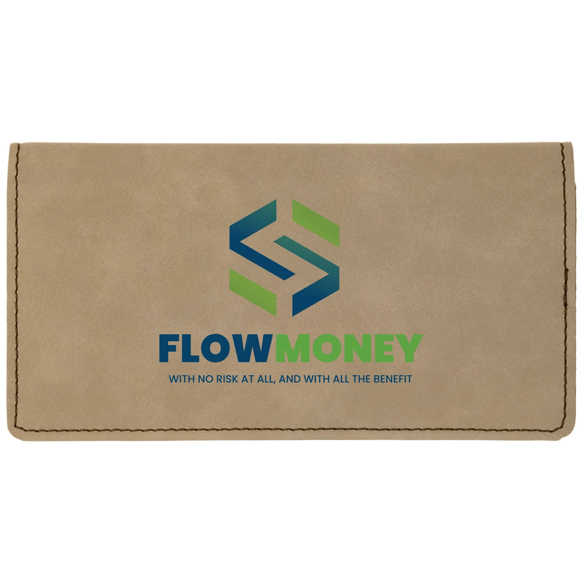 Light Brown Leatherette Checkbook Cover 1