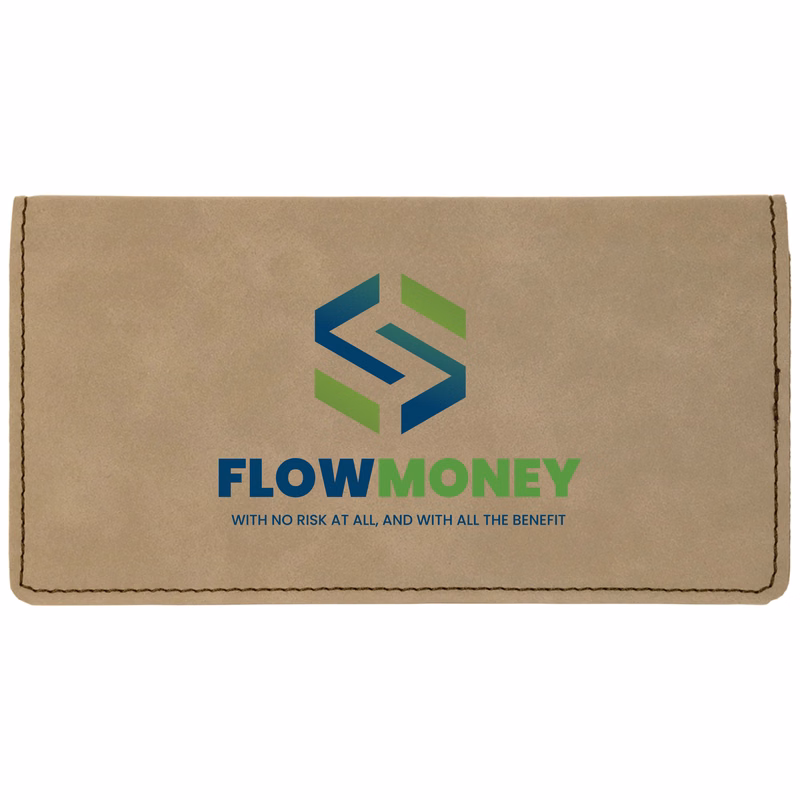 Light Brown Leatherette Checkbook Cover