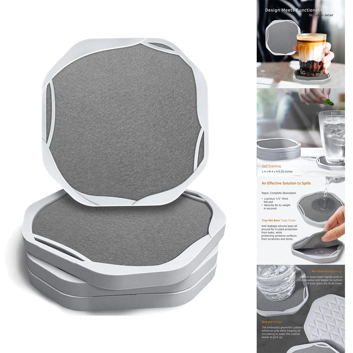 Absorbent Drink Coasters for Tabletop Protection 1