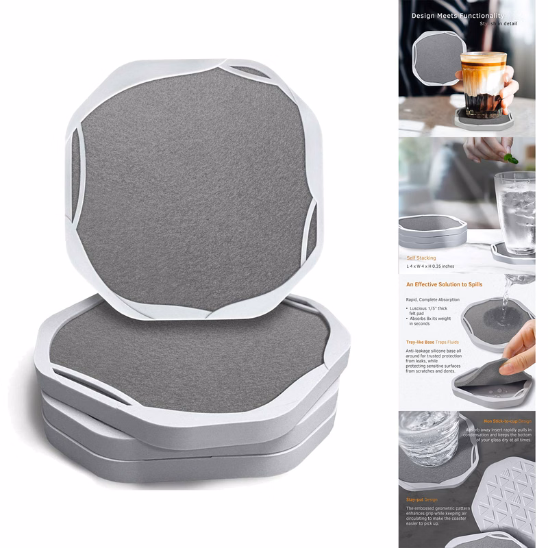 Absorbent Drink Coasters for Tabletop Protection