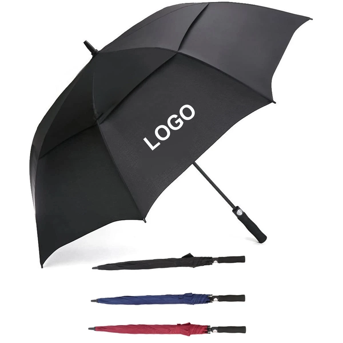 Automatic Large Double Canopy Vented Golf Umbrella 1