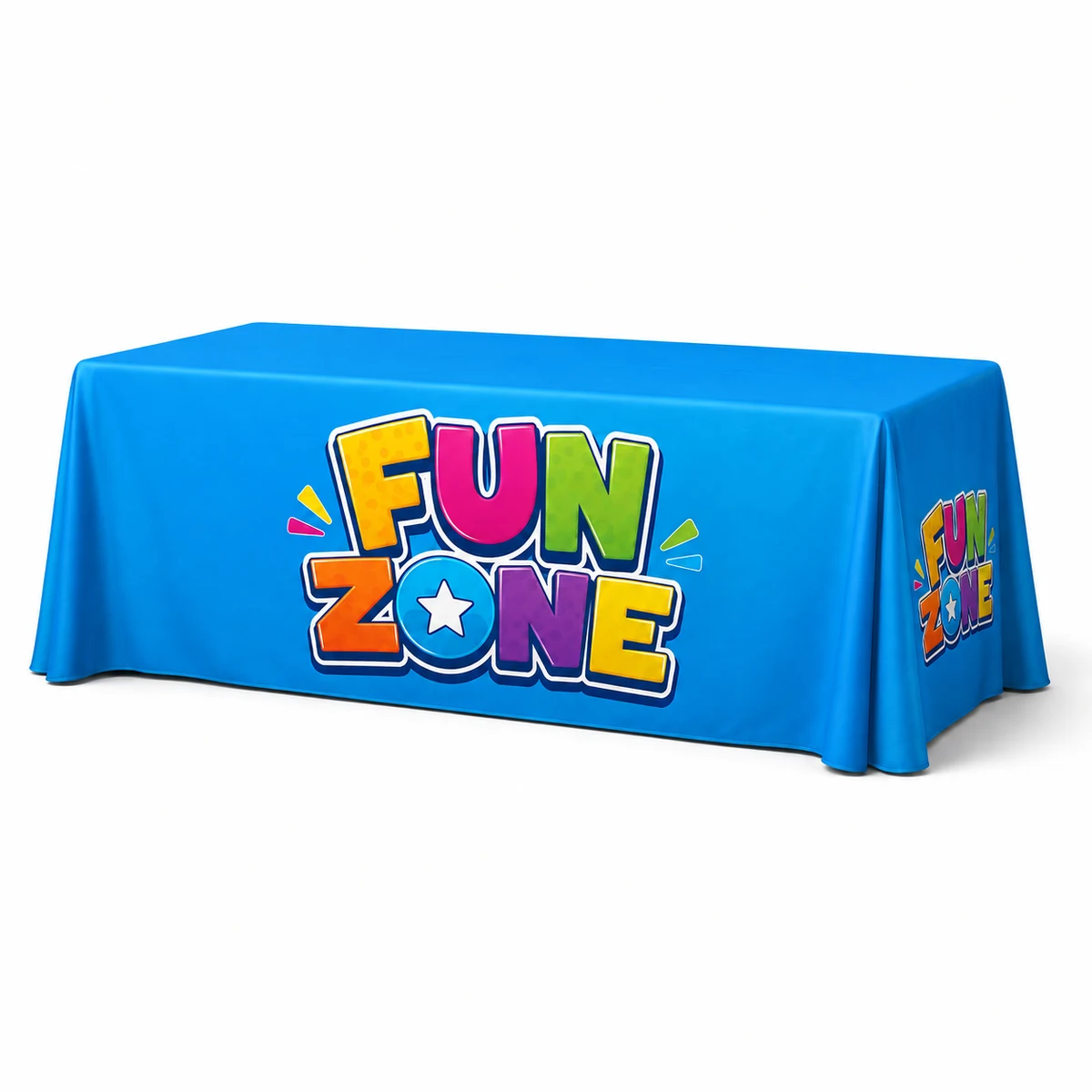 8' Custom Sublimated Premium Draped Table Cover 1