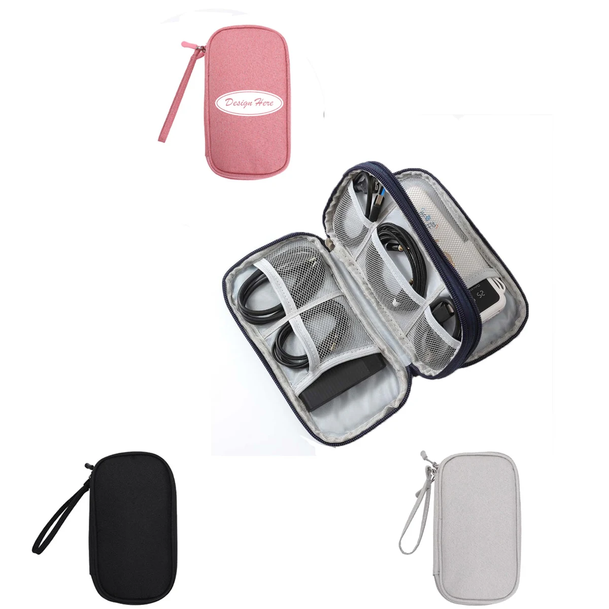 Portable Travel Cable Organizer Bag, Double-Layer Waterproof Case 1