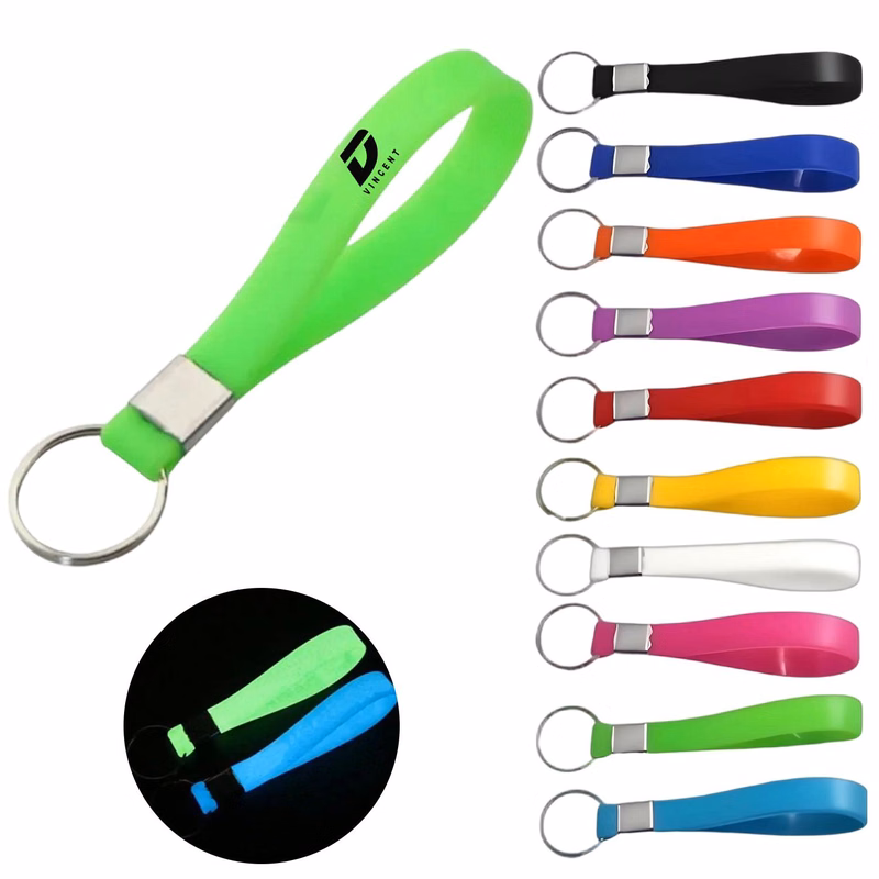 Custom Glow in the Dark Silicone Wristband Keychain