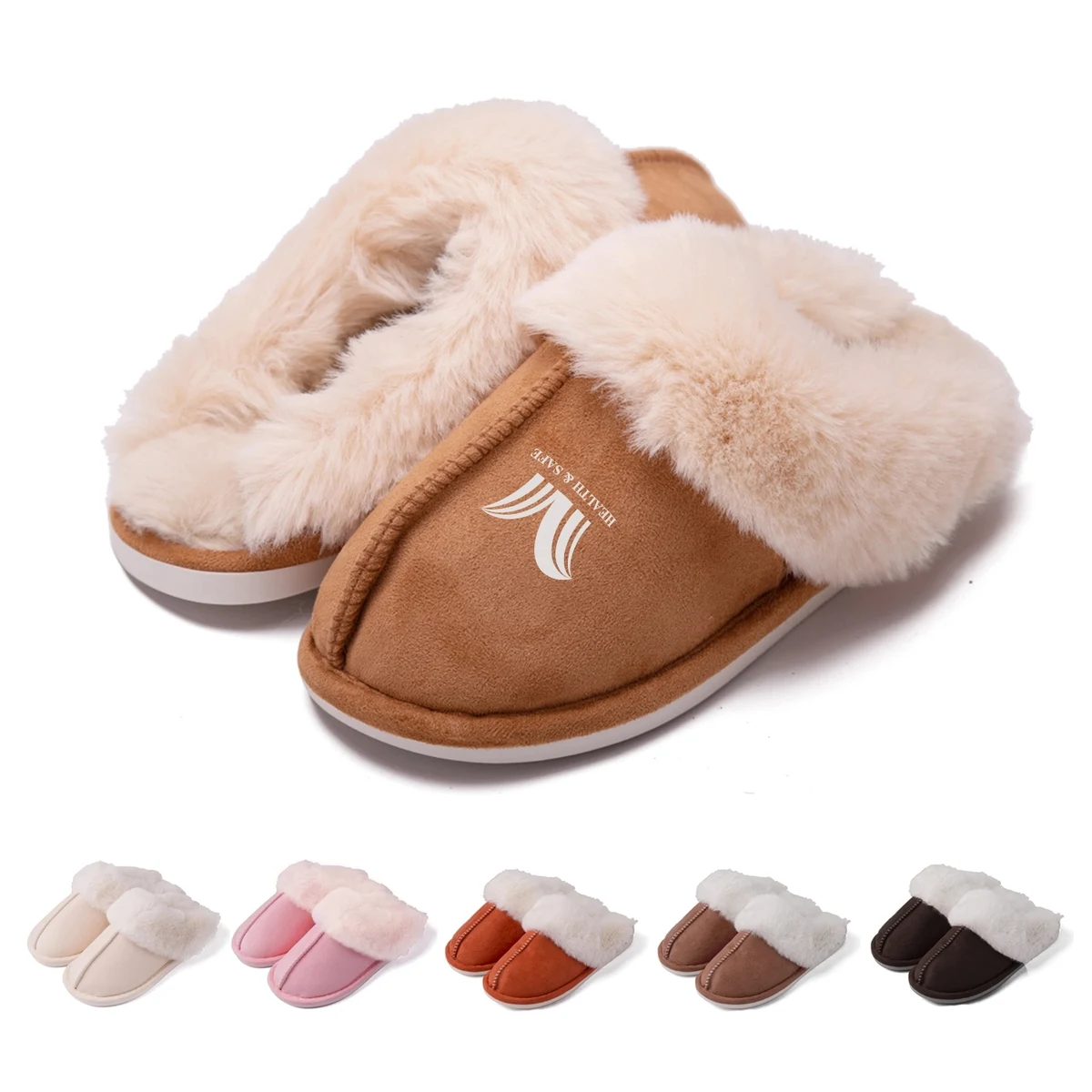 Faux Fur House Slipper Scuff Foam Slip Anti-Skid Sole 1