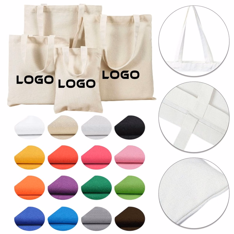 Blank Solid Color Canvas Tote Bags