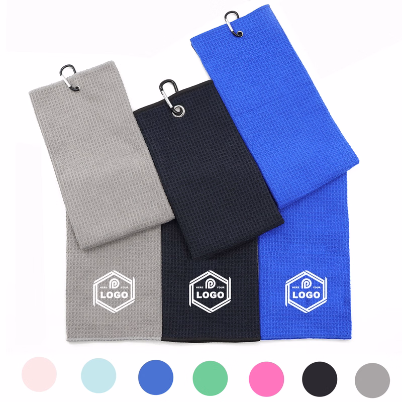 Microfiber Golf Towel with Carabiner for Custom Printing