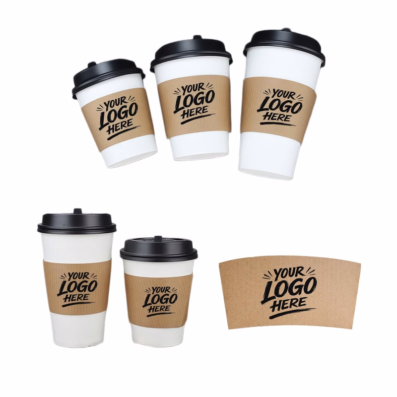 Kraft Paper Coffee Cup Sleeve 12oz-16oz Disposable