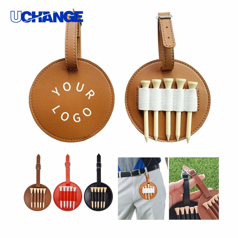 Leather Golf Tee Holder Organizer with Ball Stand