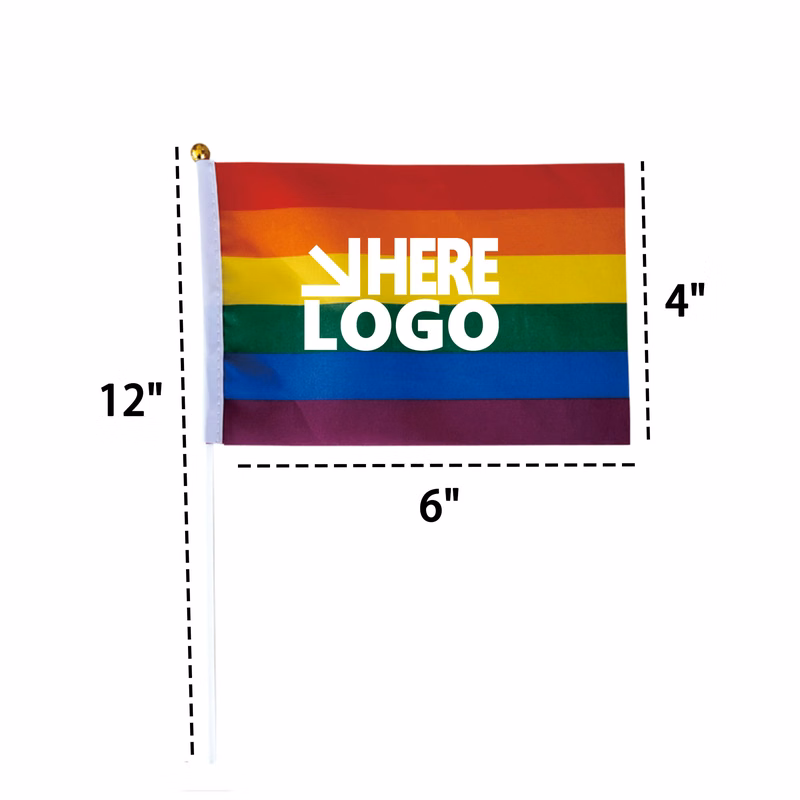MOQ 20 Festival Rainbow Flag Hand Wave