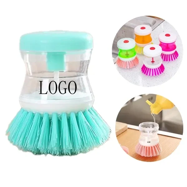 Custom Liquid Dispensing Scrub Brush with Press Type Closure — Kitchen Cleaning Promo 1