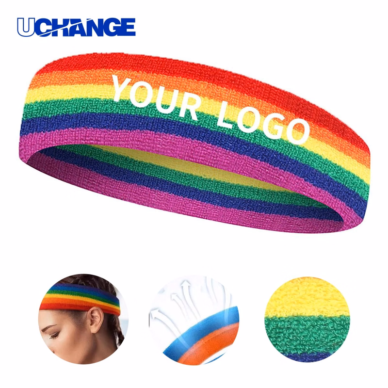 Rainbow Print Headband Band Soft Polyester for Activities