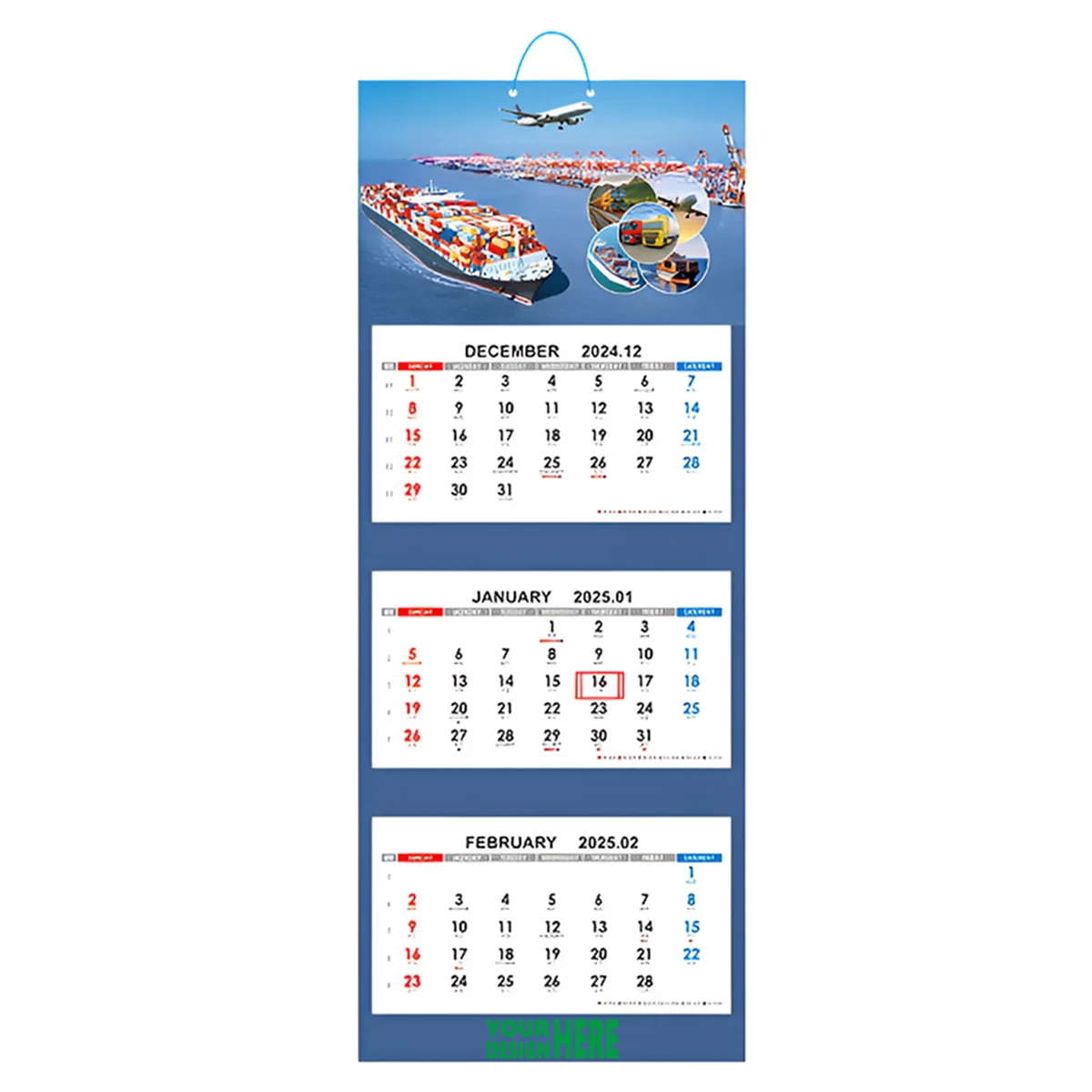 MOQ50 Customizable Wall Calendar for 2025 with Monthly Pages 1